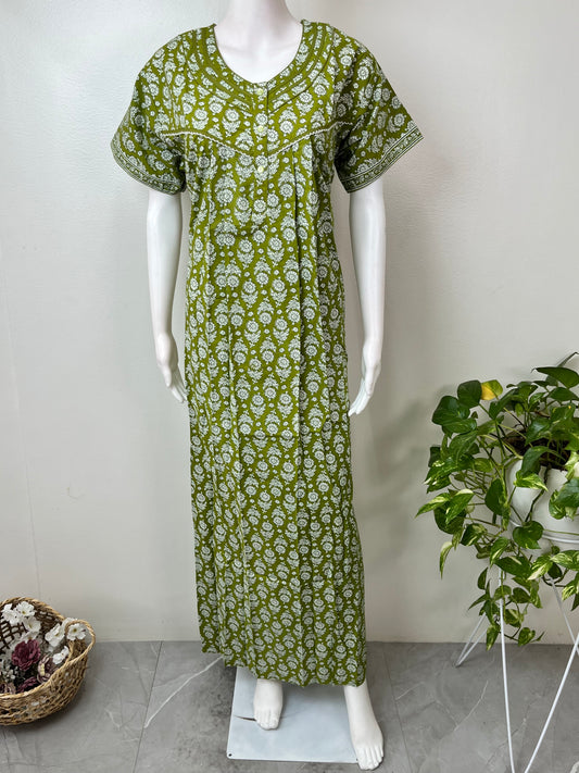 Green Pure Cotton Nighty Soft & Comfortable
