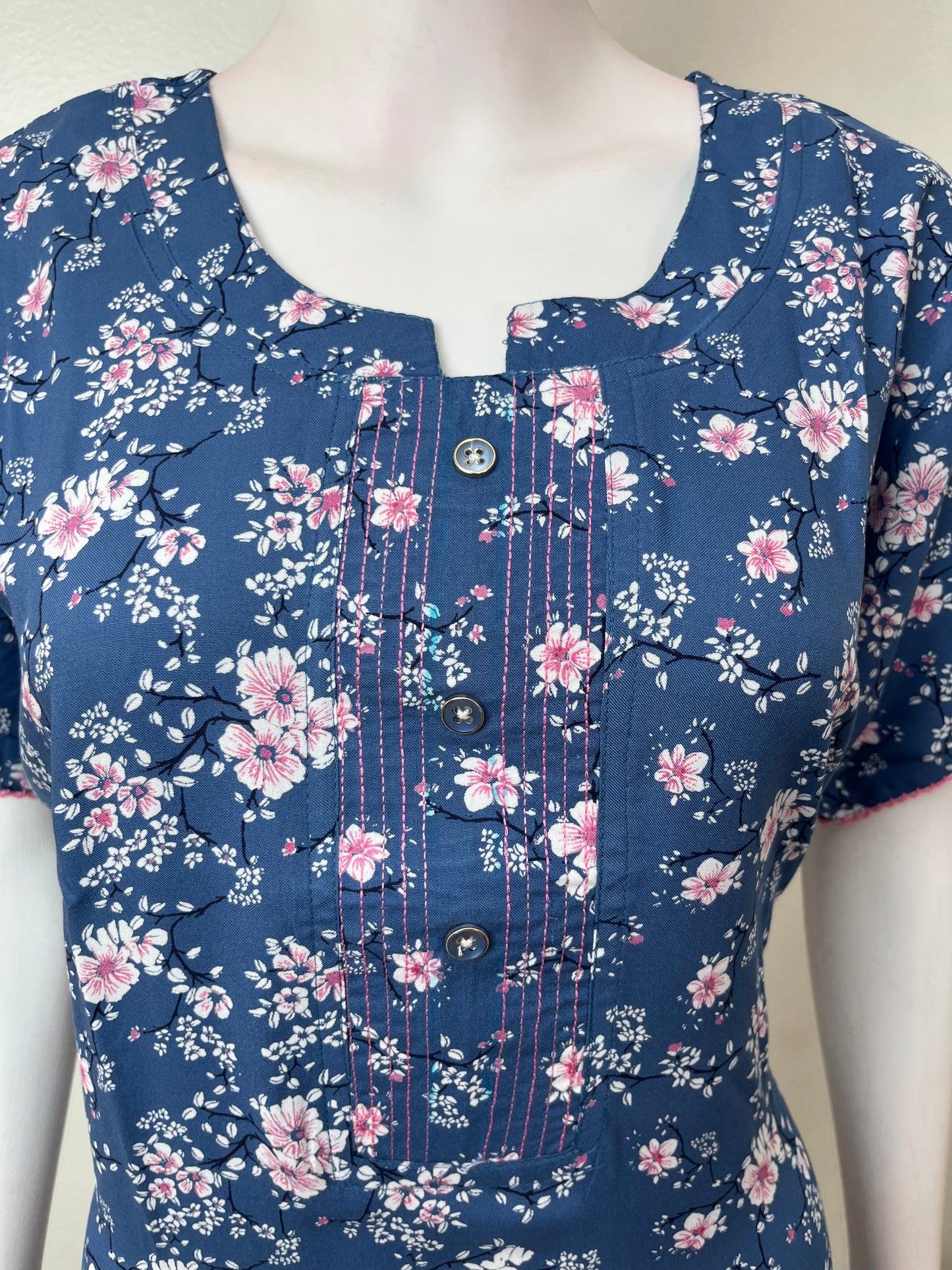 Blue Umbrella Style Rayon Fabric Nighty