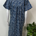 Blue Double Printed 100% Cotton Nightgown
