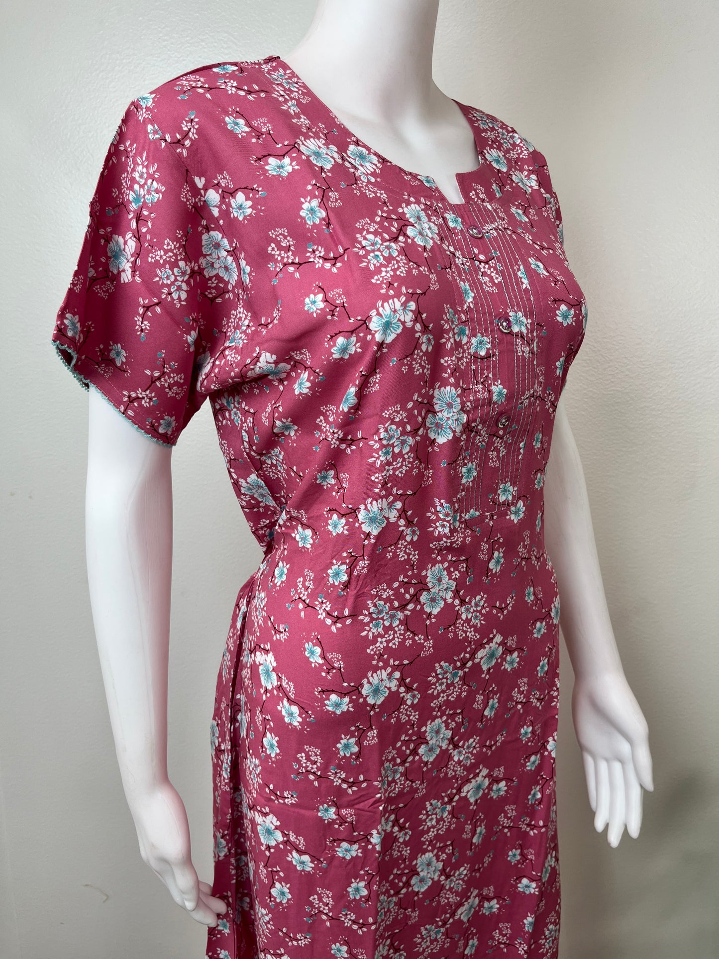 Pink Umbrella Style Rayon Fabric Nighty