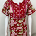 Red Floral Printed Pure Cotton Nightgown