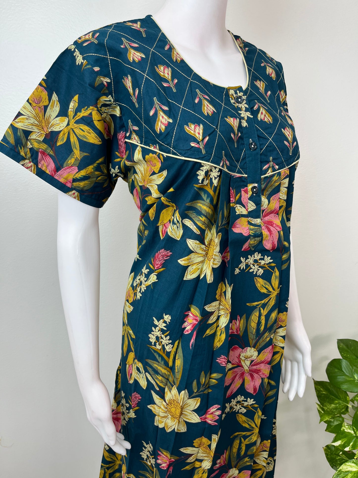 Navy Blue 100% Cotton Women’s Nighty