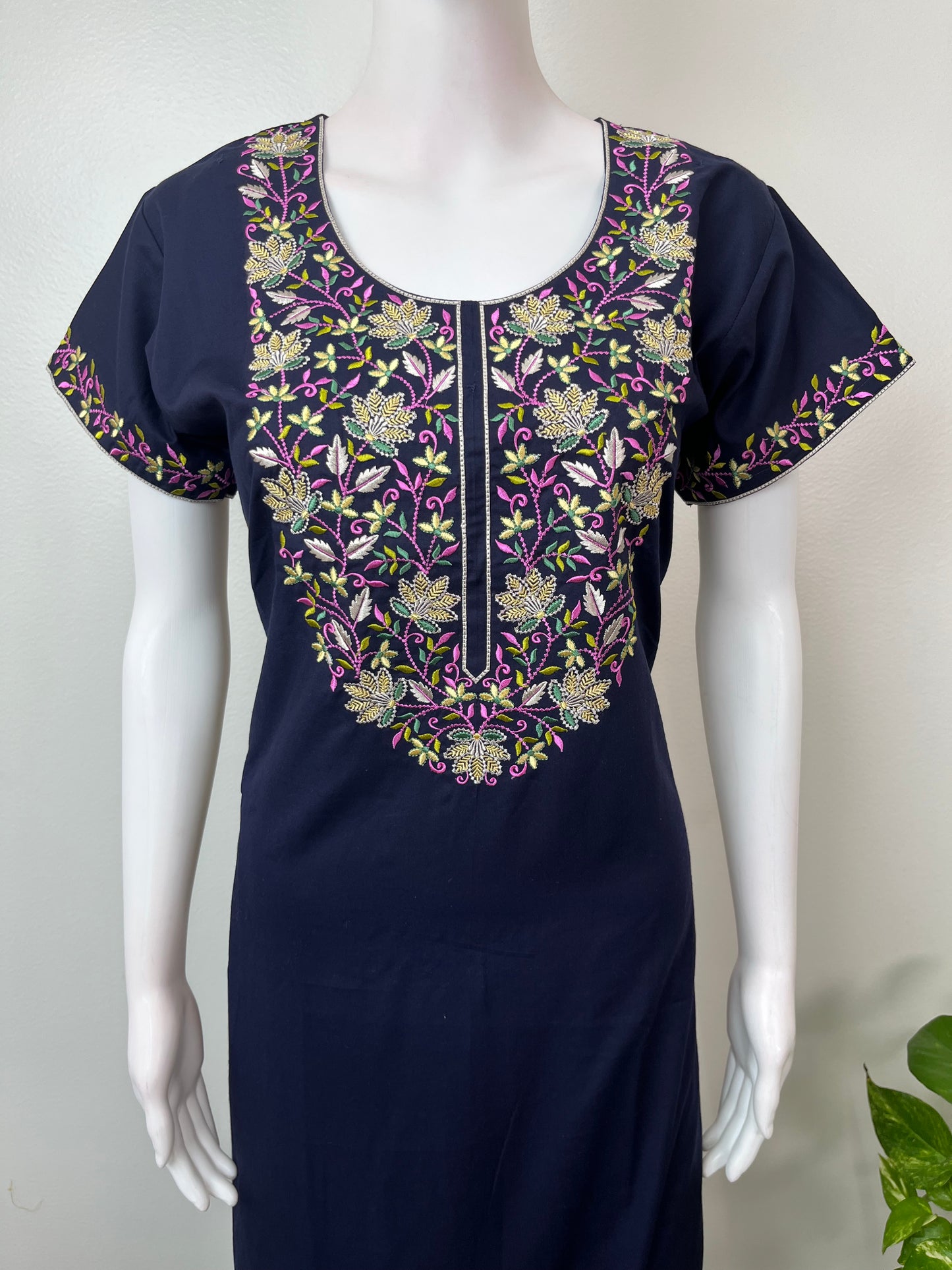 Navy Blue Bizzylizzy Bliss Embroidered Nighty