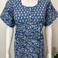 Blue Double Printed 100% Cotton Nightgown