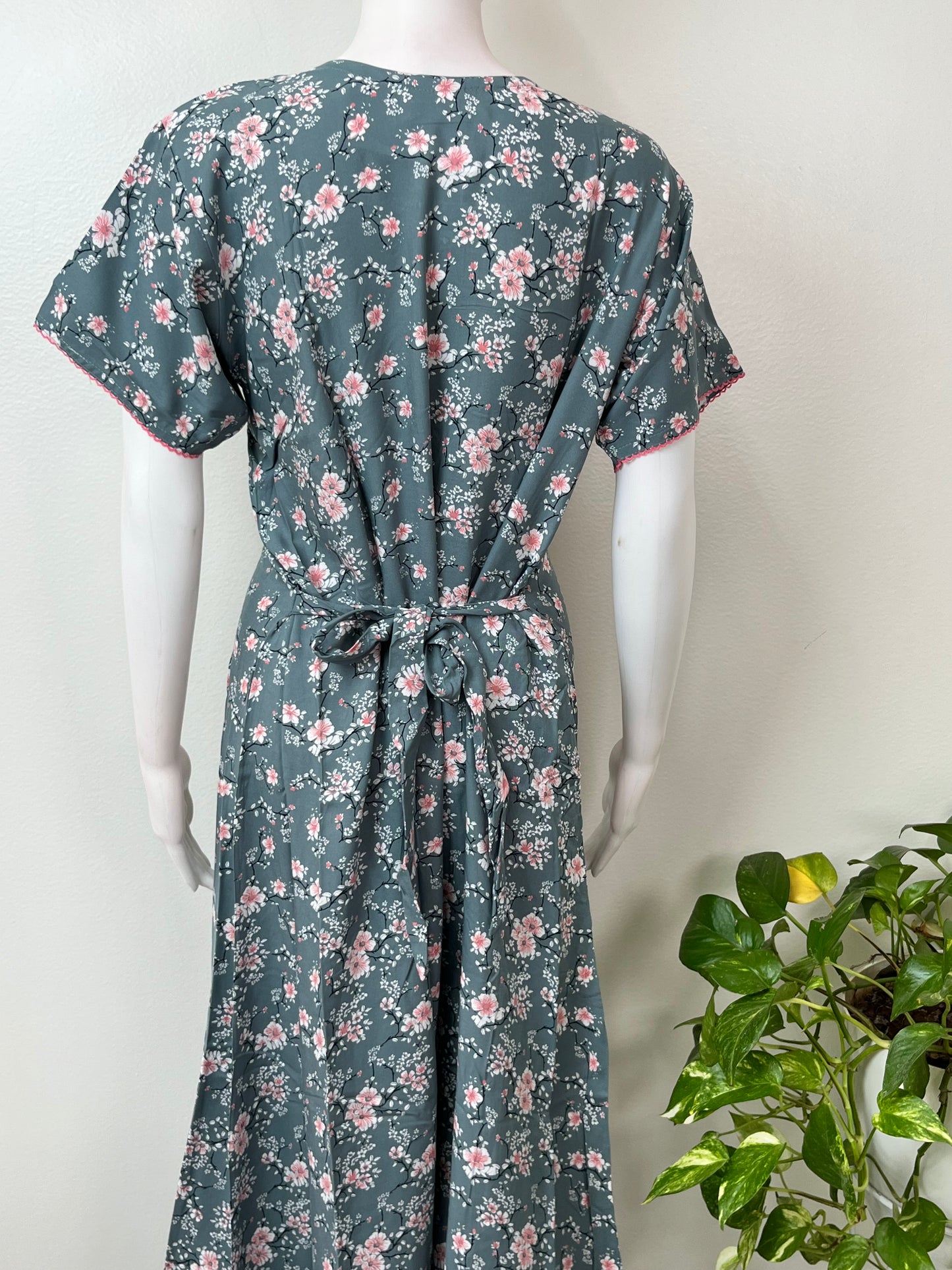 Gray Umbrella Style Rayon Fabric Nightgown