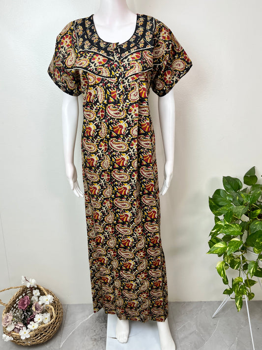 Black Pure Cotton Elegant & Breathable Nighty