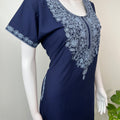 Navy Blue Delicate Embroidery Bizzylizzy Nighty