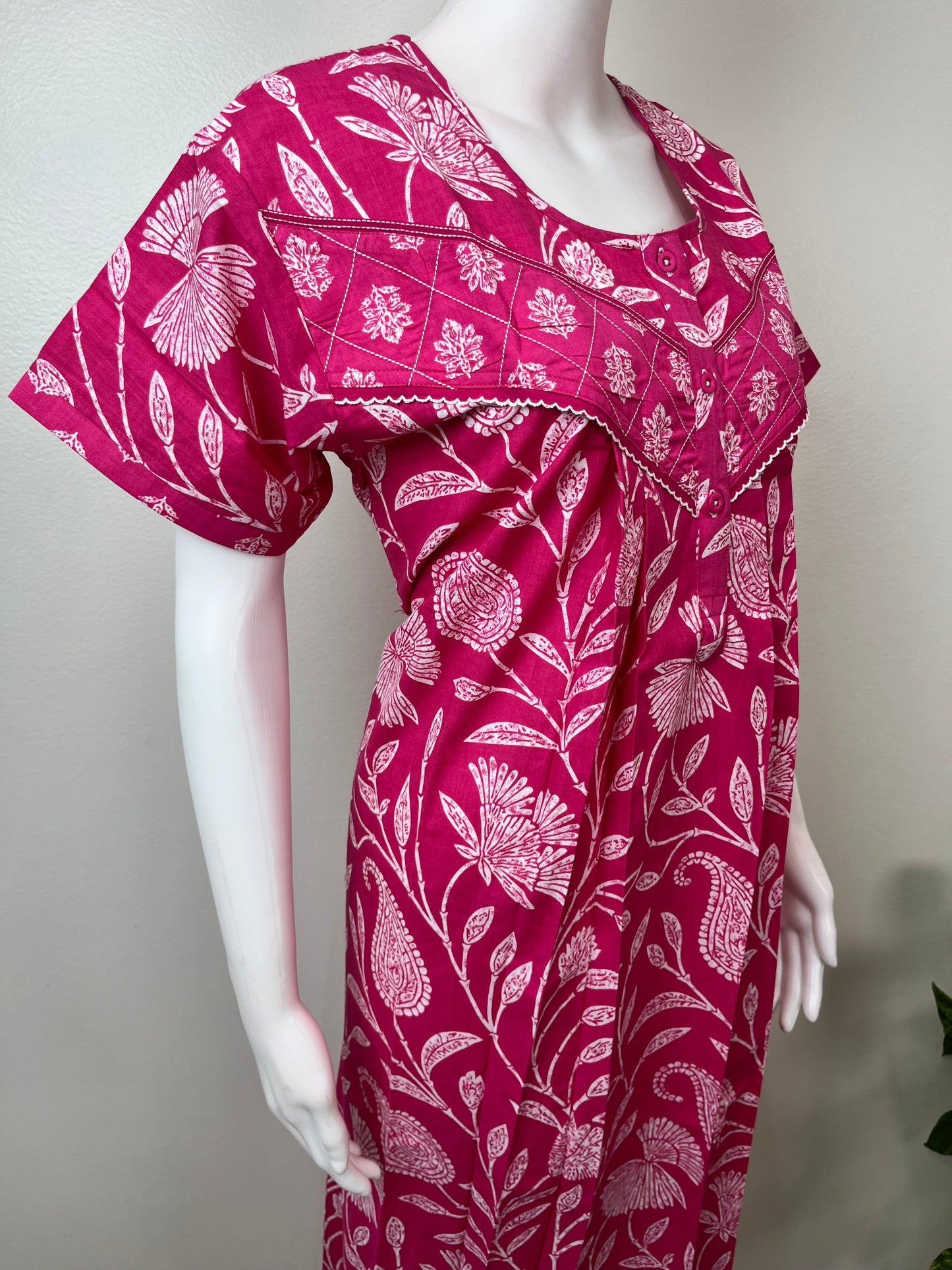 Hot Pink 100% Cotton Women’s Nighty