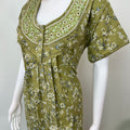 Bottle Green Soft & Comfortable Bizzylizzy Crush Fabric Nighty
