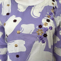 Lavender Emrbroidered Pure Cotton Nightwear-Co-ord Style