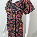 Black 100% Cotton Nightgown with Contrast Print