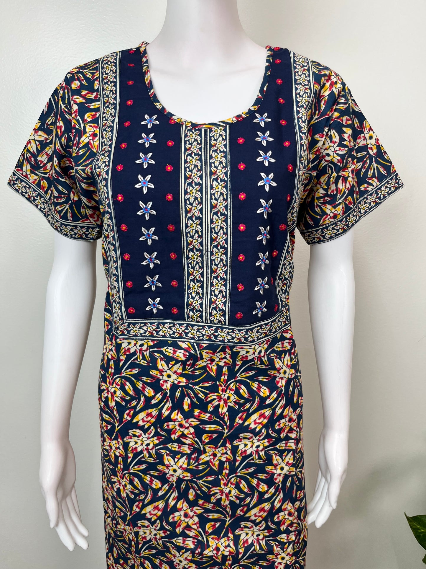 Navy Blue A-Line Style Cotton Nighty