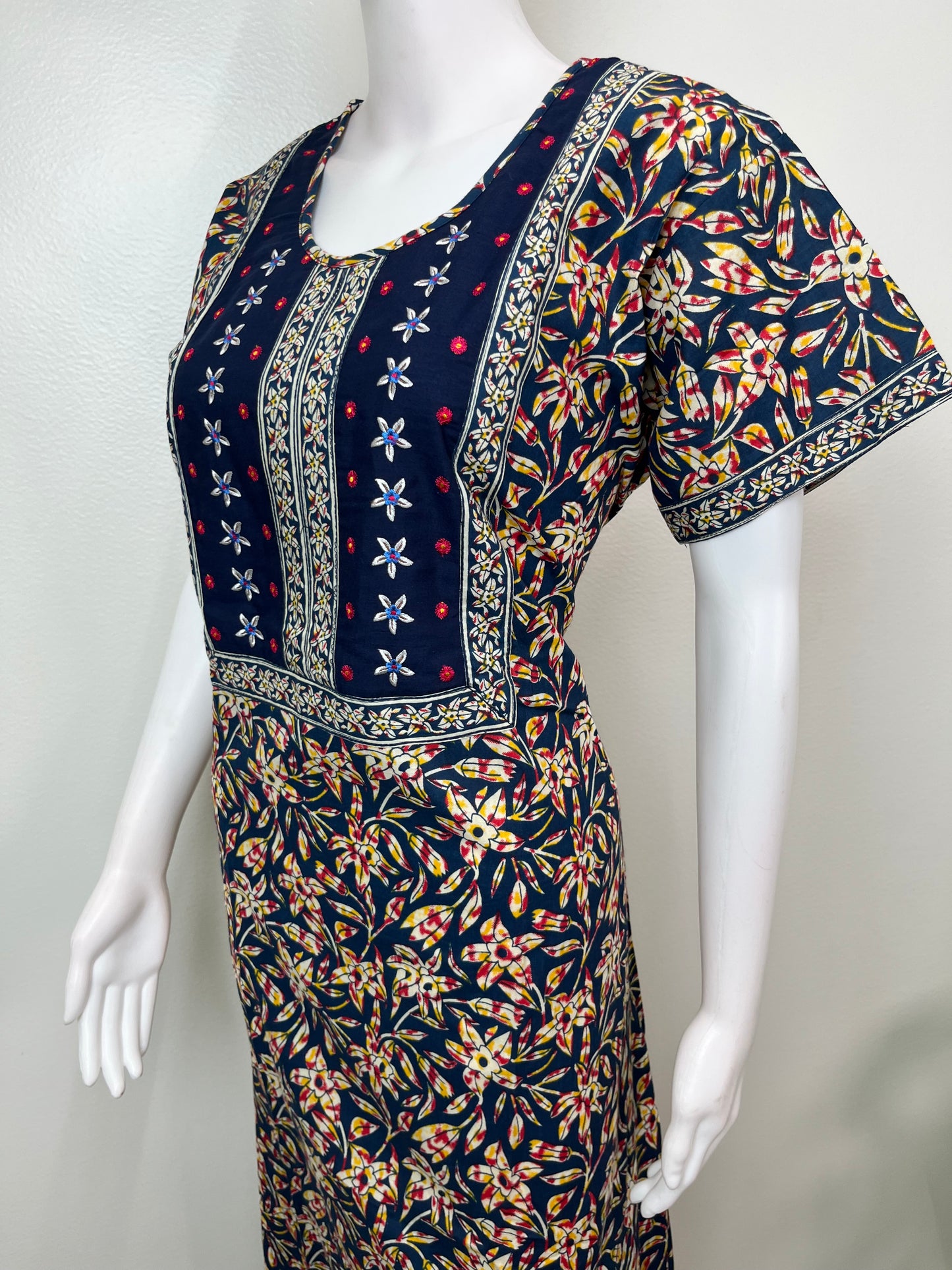 Navy Blue A-Line Style Cotton Nighty