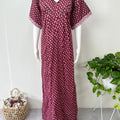 Wine Pleated Pure Cotton Nighty Soft & Comfortable