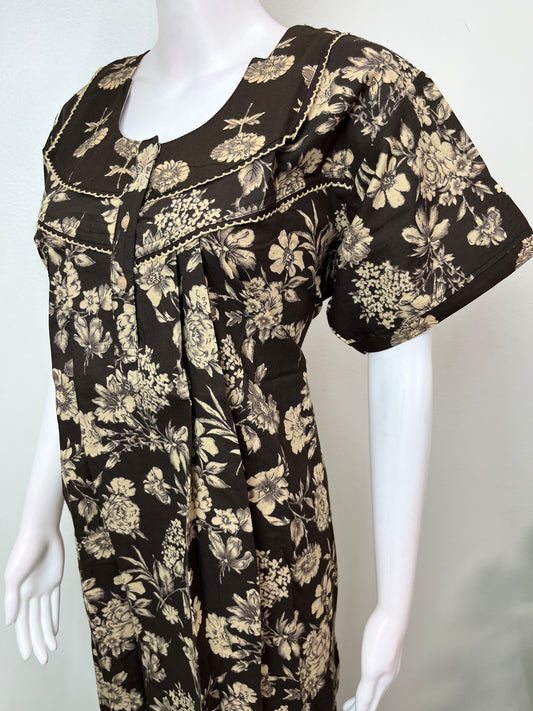 Floral Printed Pure Cotton Nightgown