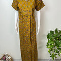 Mustard Double Printed Pure Cotton Nighty