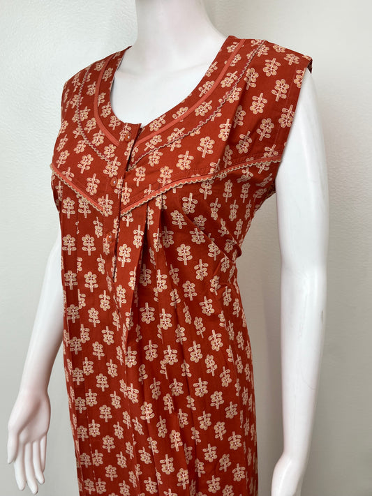 Orange Soft & Breathable Pure Cotton Nightgown