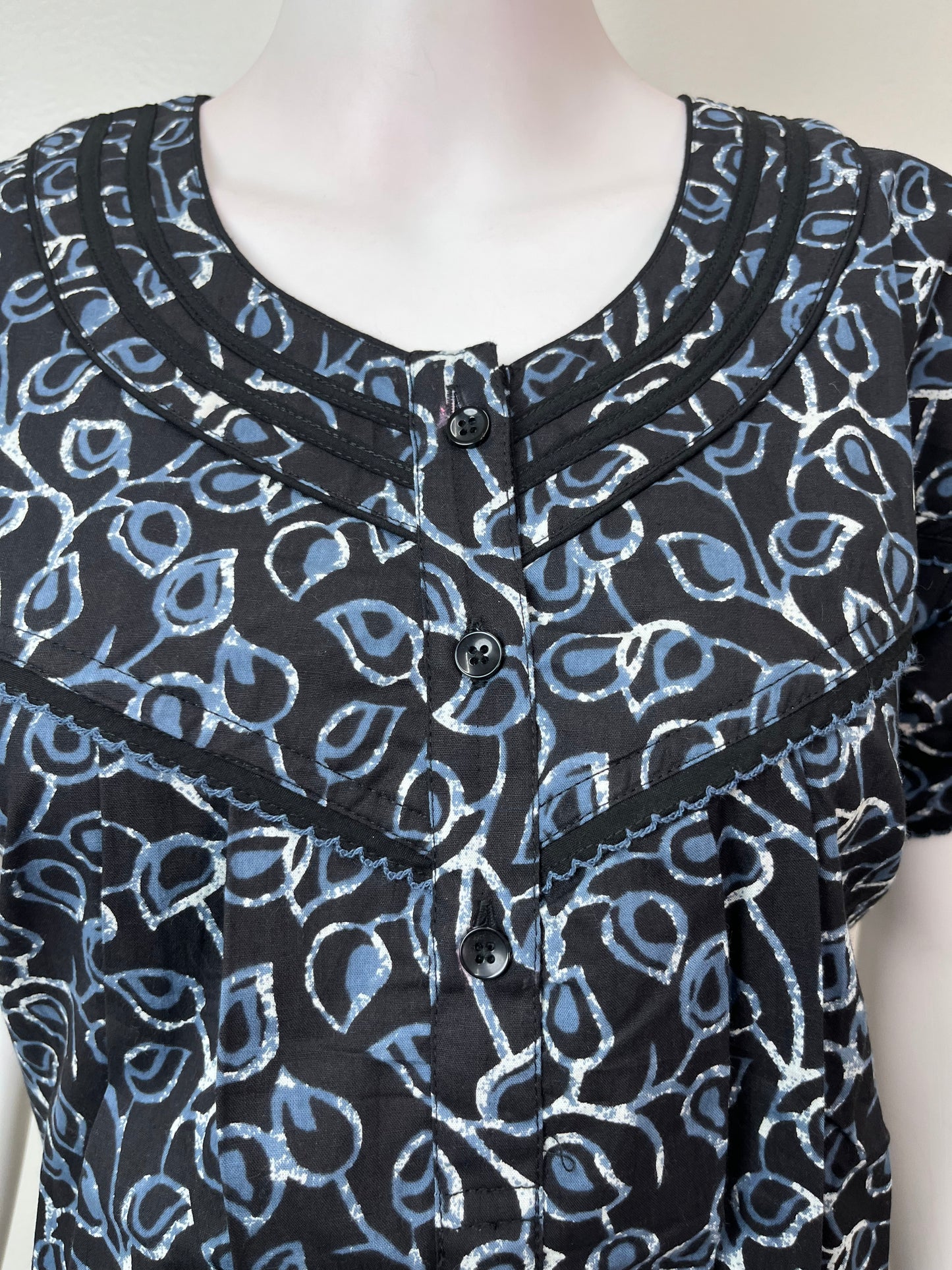 Black Elegant & Breathable 100% Cotton Nighty