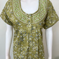 Bottle Green Soft & Comfortable Bizzylizzy Crush Fabric Nighty