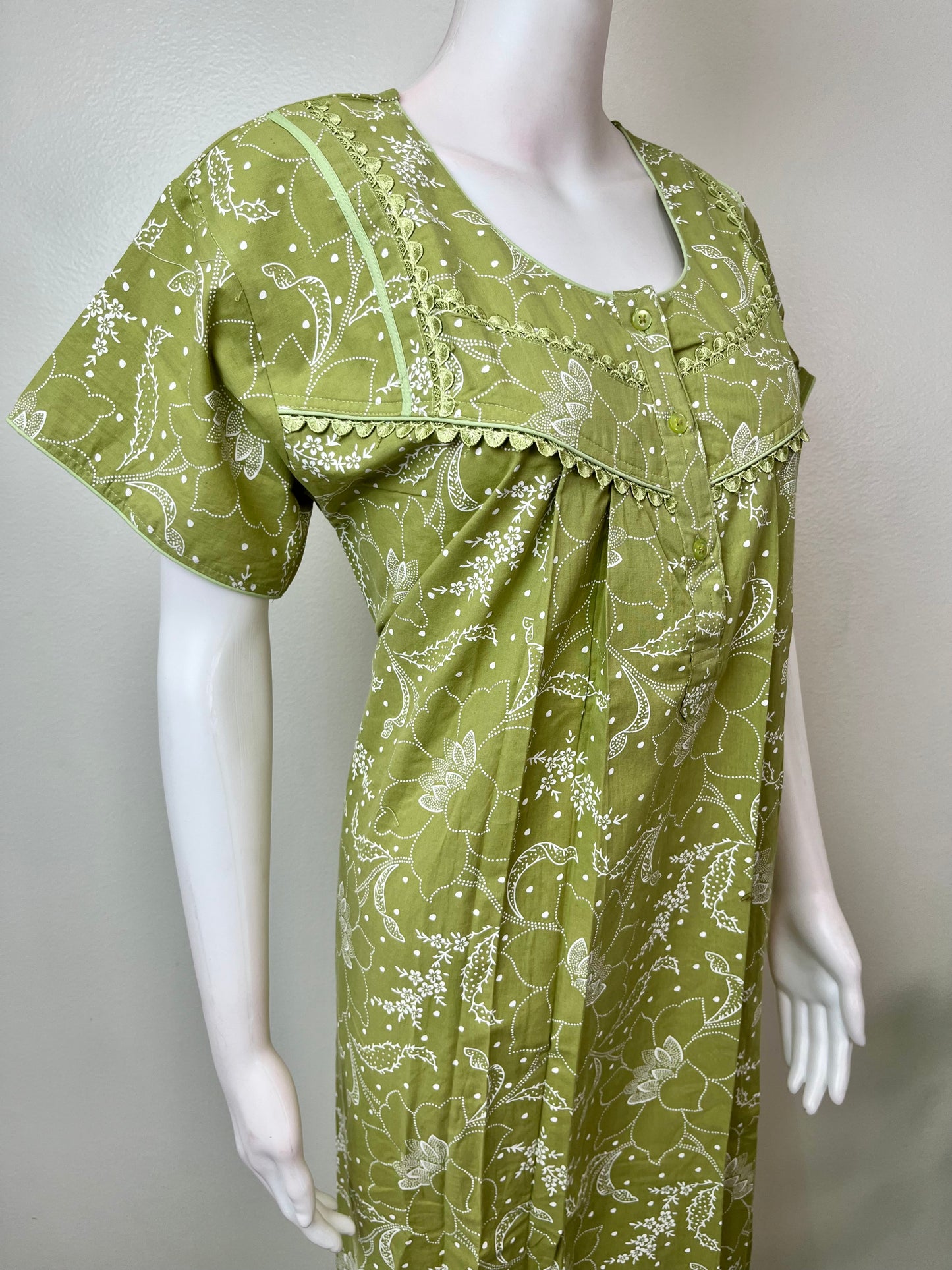 Sage Green 100% Cotton Nightgown
