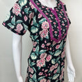 Black Elegant Printed Pure Cotton Nighty