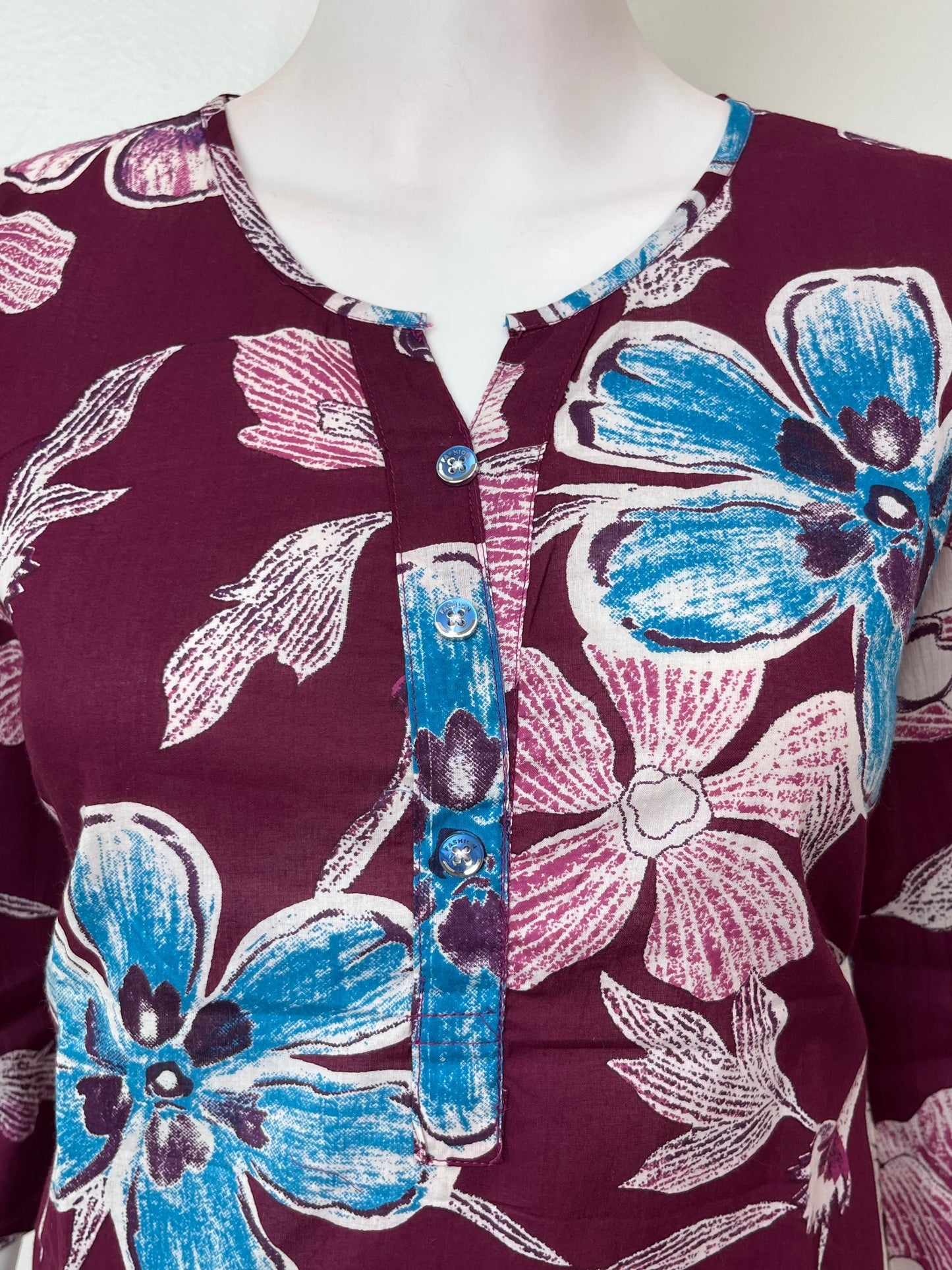 Maroon Pure Cotton Night Suit