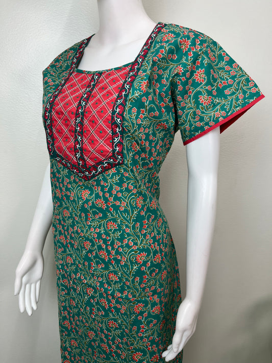 Green Pure Cotton Nighty Soft & Comfortable