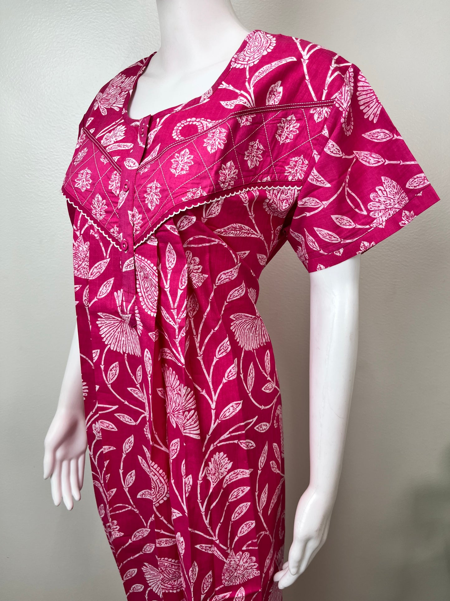 Hot Pink 100% Cotton Women’s Nighty