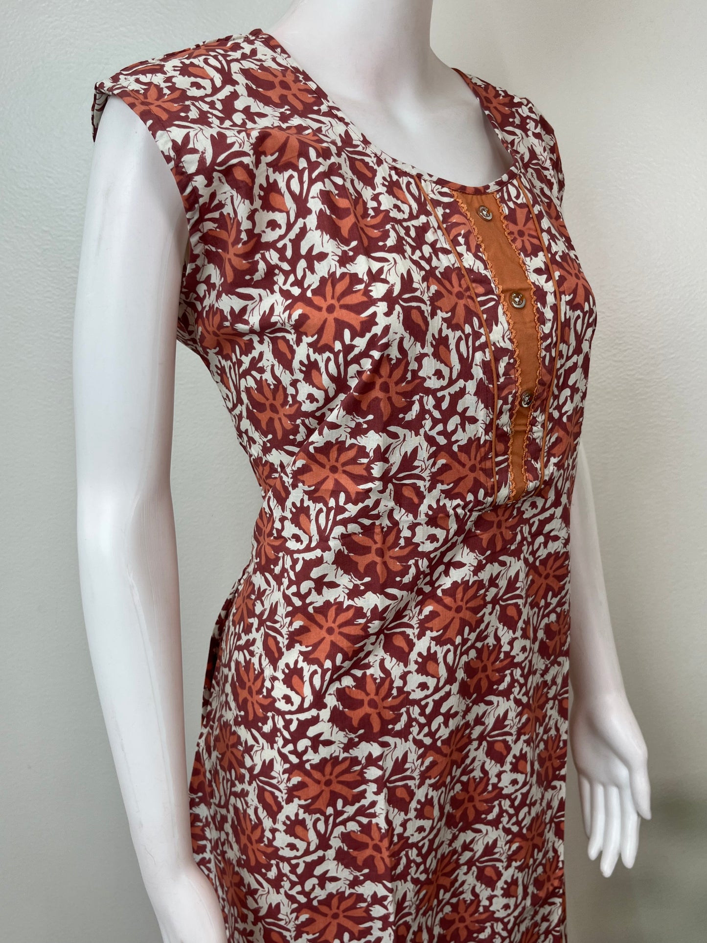 Orange Soft & Stylish Pure Cotton Nighty