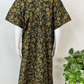 Bottle Green Floral Printed Cotton Nightgown