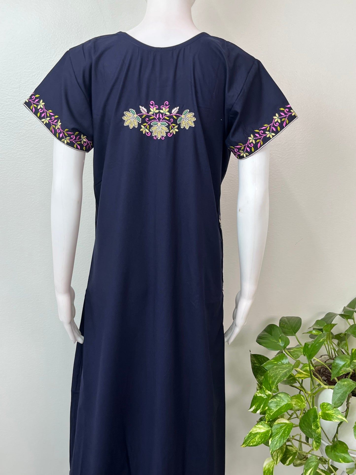Navy Blue Bizzylizzy Bliss Embroidered Nighty