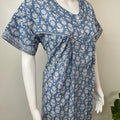 Gray Pleated Style 100% Cotton Nightgown