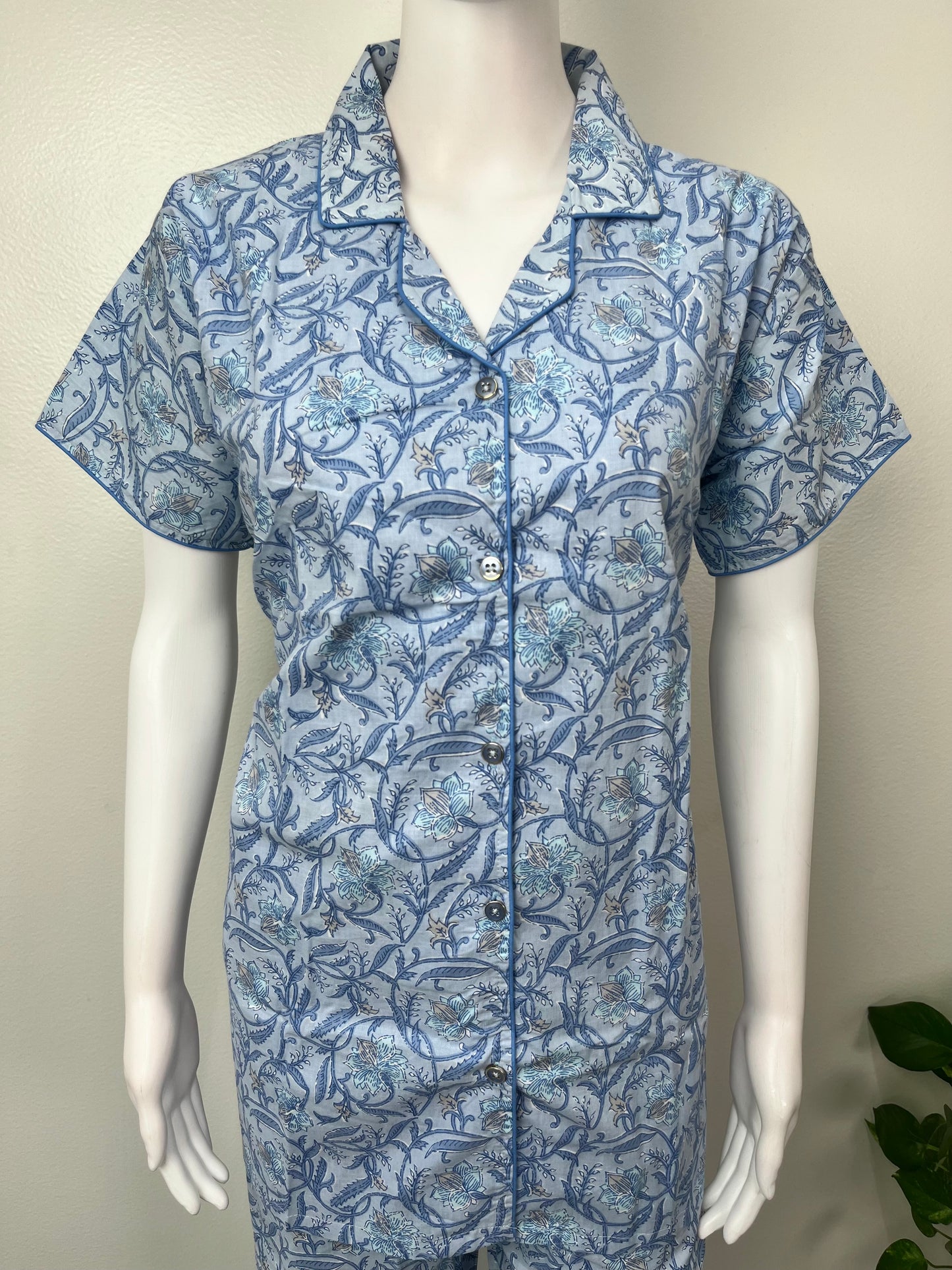 Relaxed Cotton Shirt & Pant Night Suit