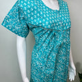 Aqua Blue Elegant & Breathable Pure Cotton Nighty