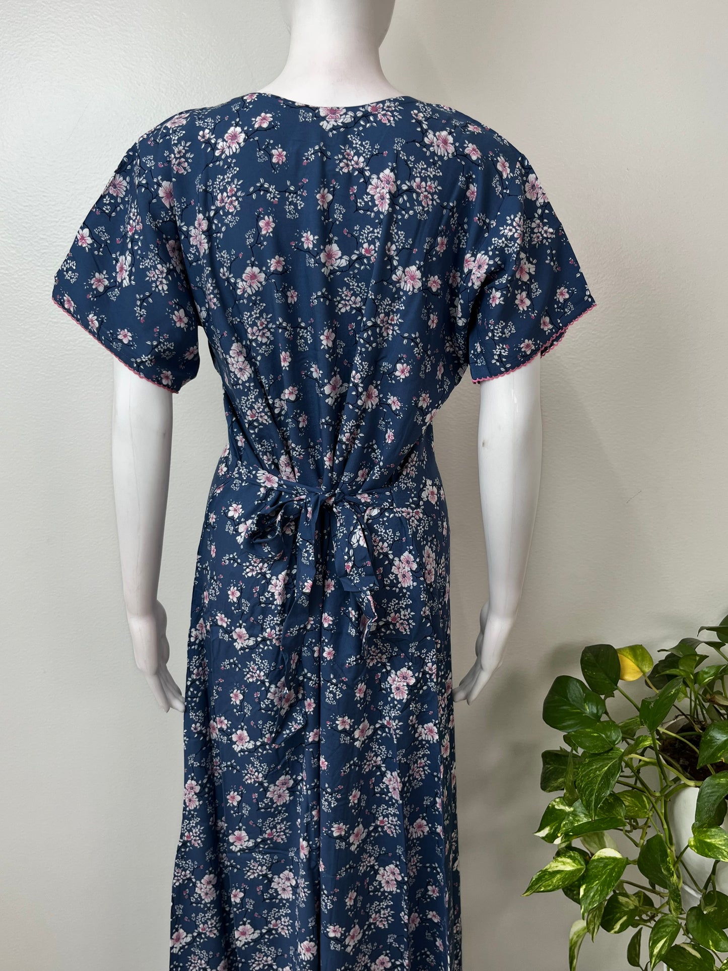 Blue Umbrella Style Rayon Fabric Nighty