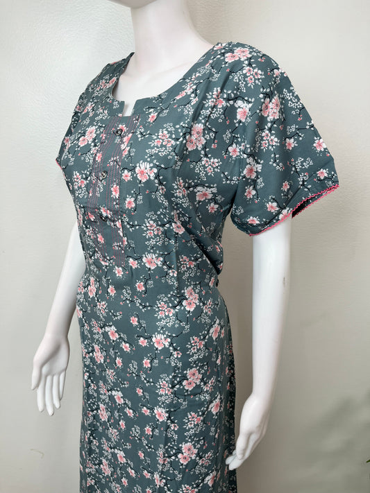 Gray Umbrella Style Rayon Fabric Nightgown