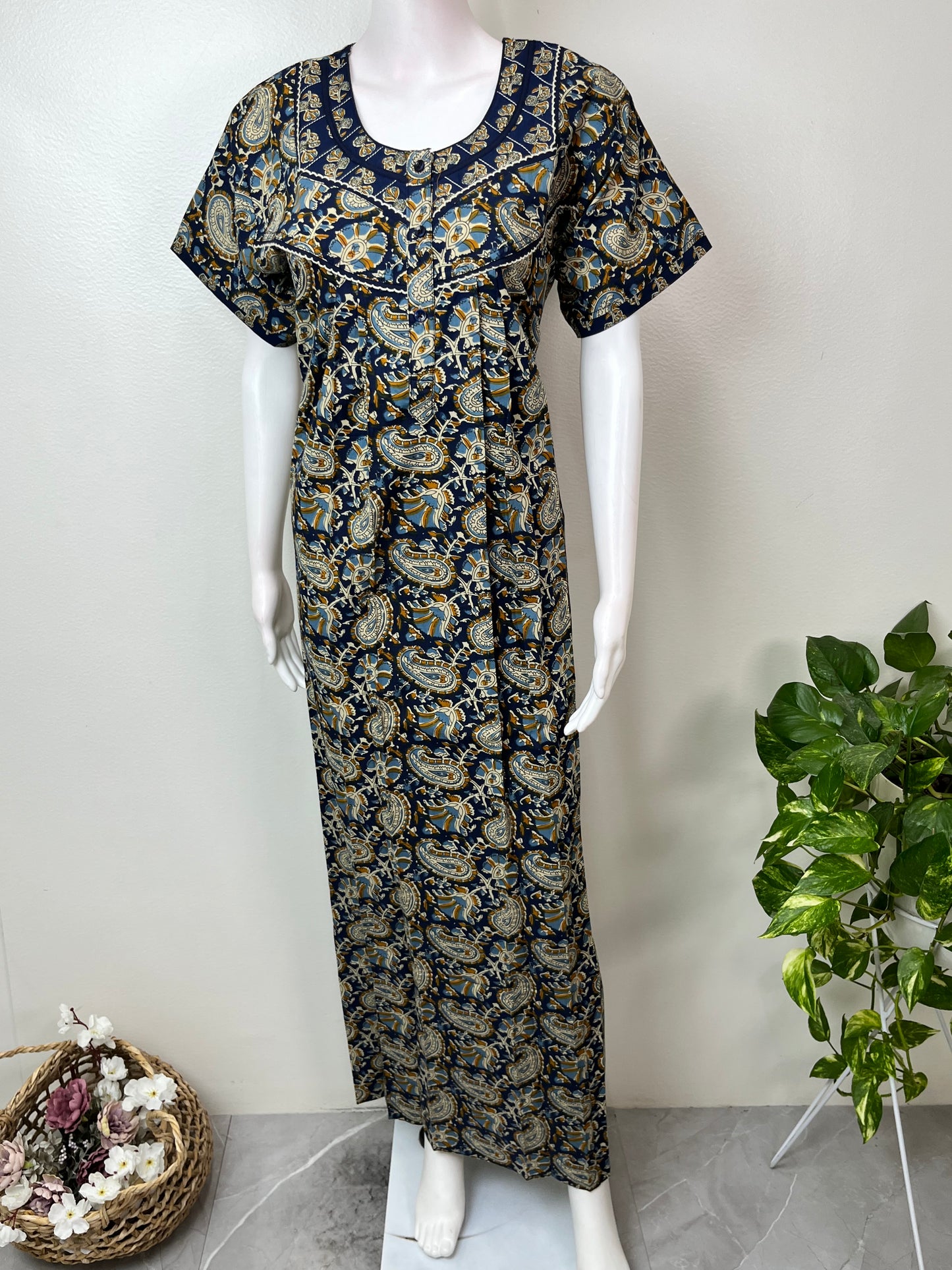 Royal Blue 100% Cotton Nighty Soft & Comfortable