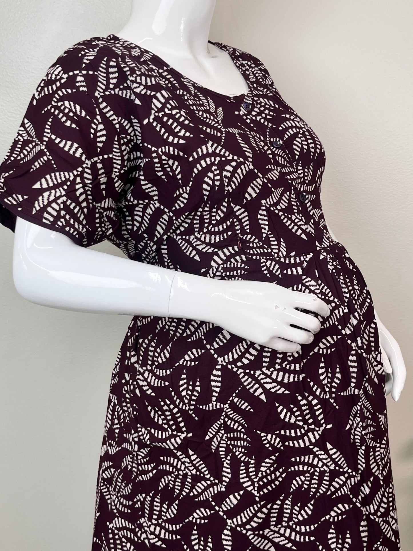 Rayon Fabric Maternity and Feeding Nighty for Women Daily Wear