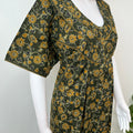 Bottle Green Floral Printed Cotton Nightgown