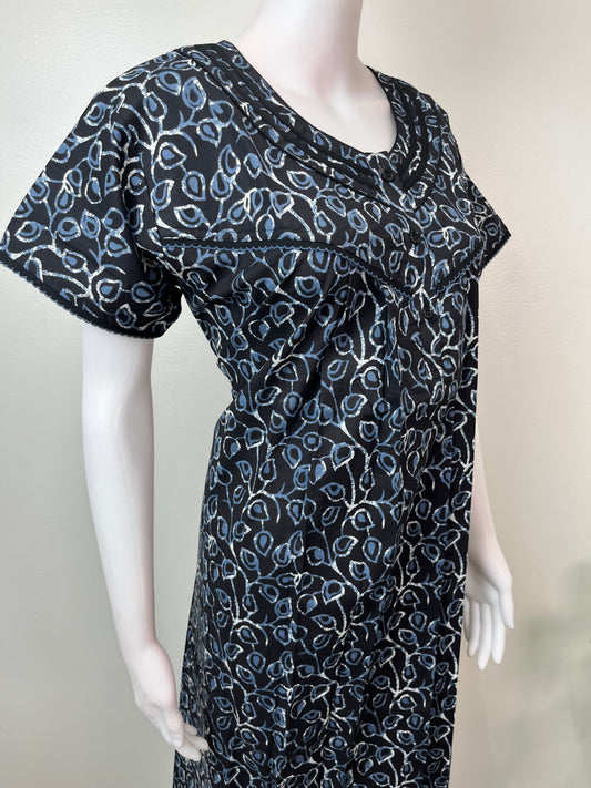 Black Elegant & Breathable 100% Cotton Nighty