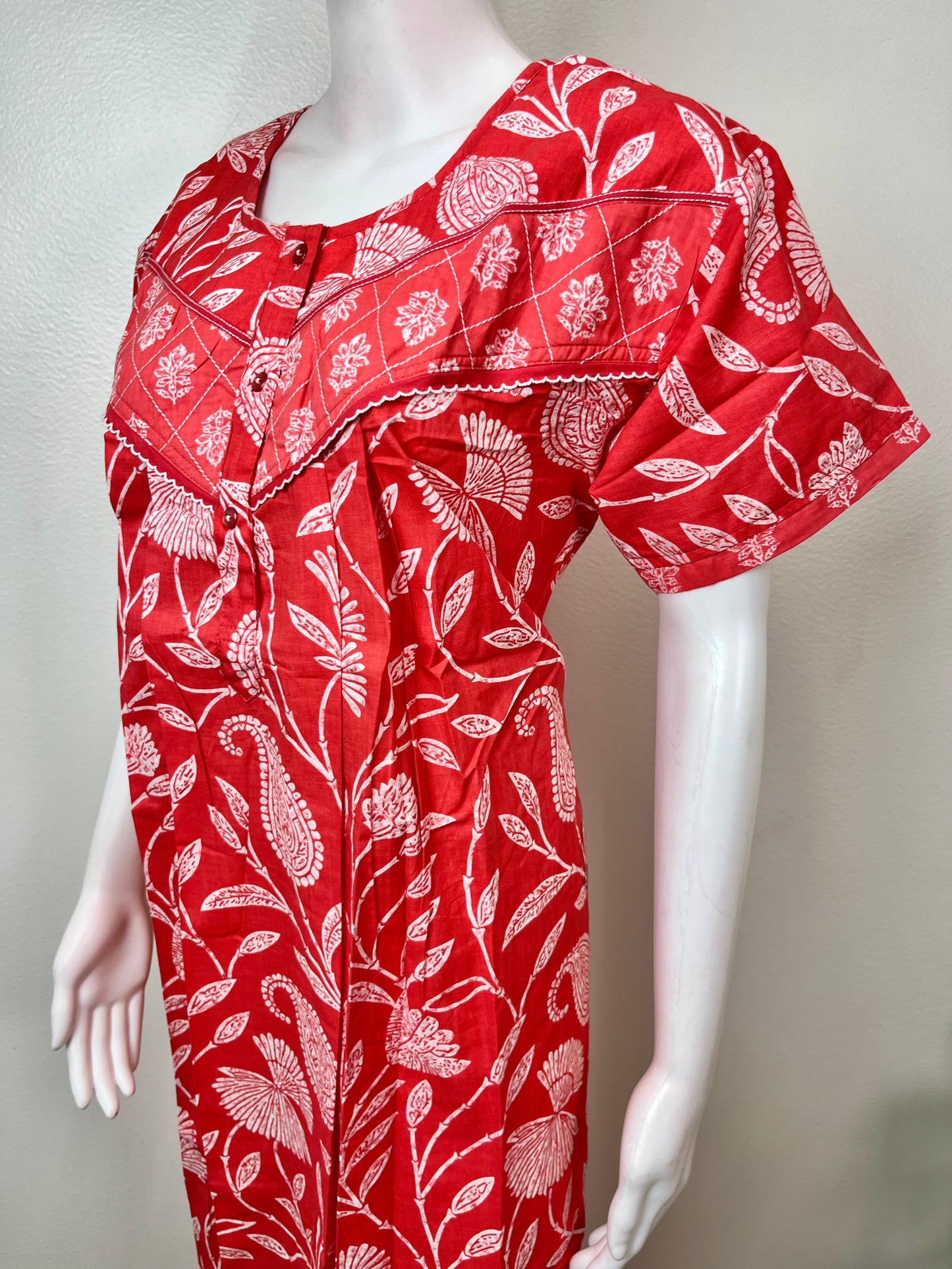 Floral Printed Pure Cotton Nightgown