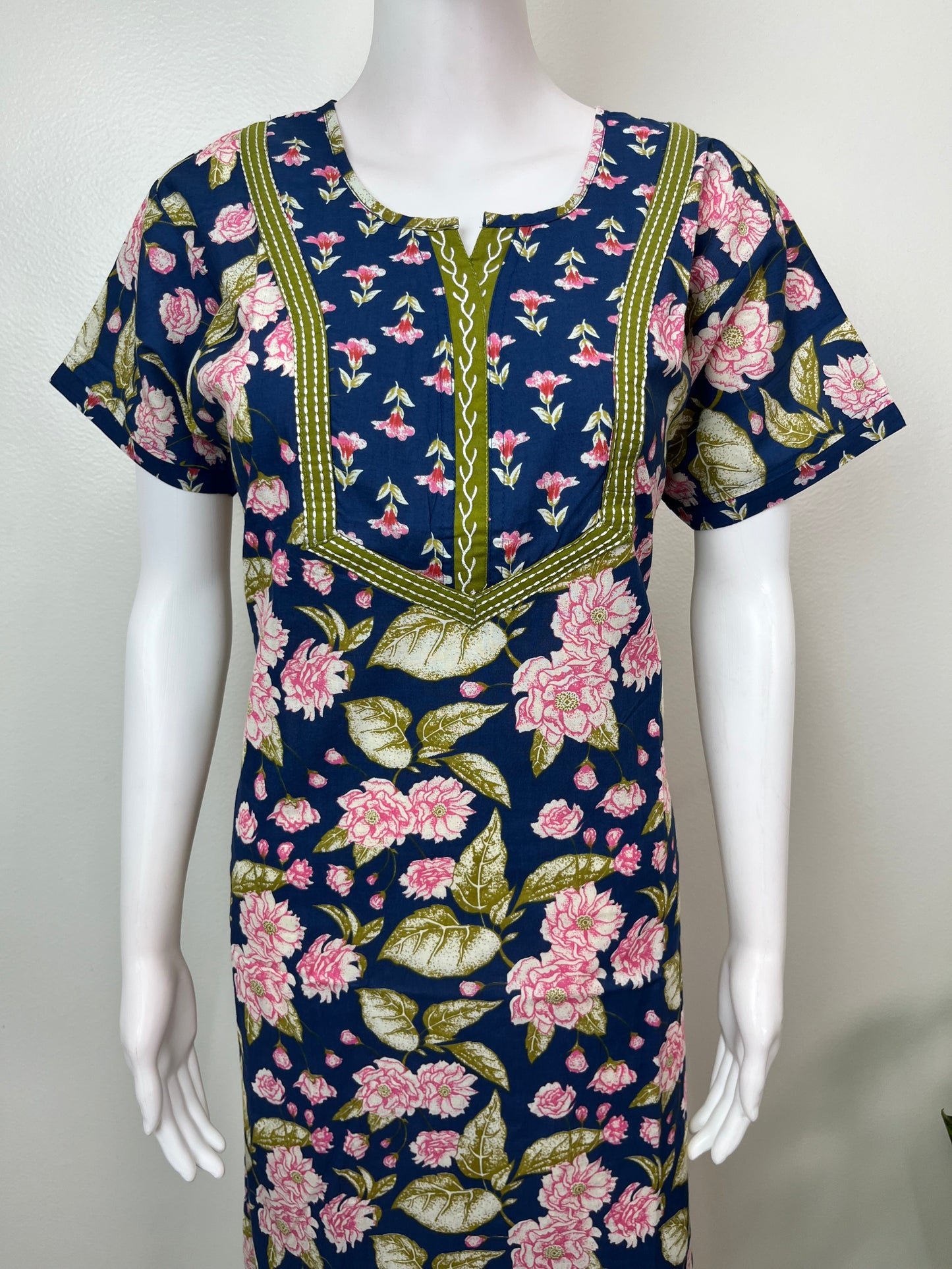 Royal Blue 100% Cotton Elegant & Breathable Nighty