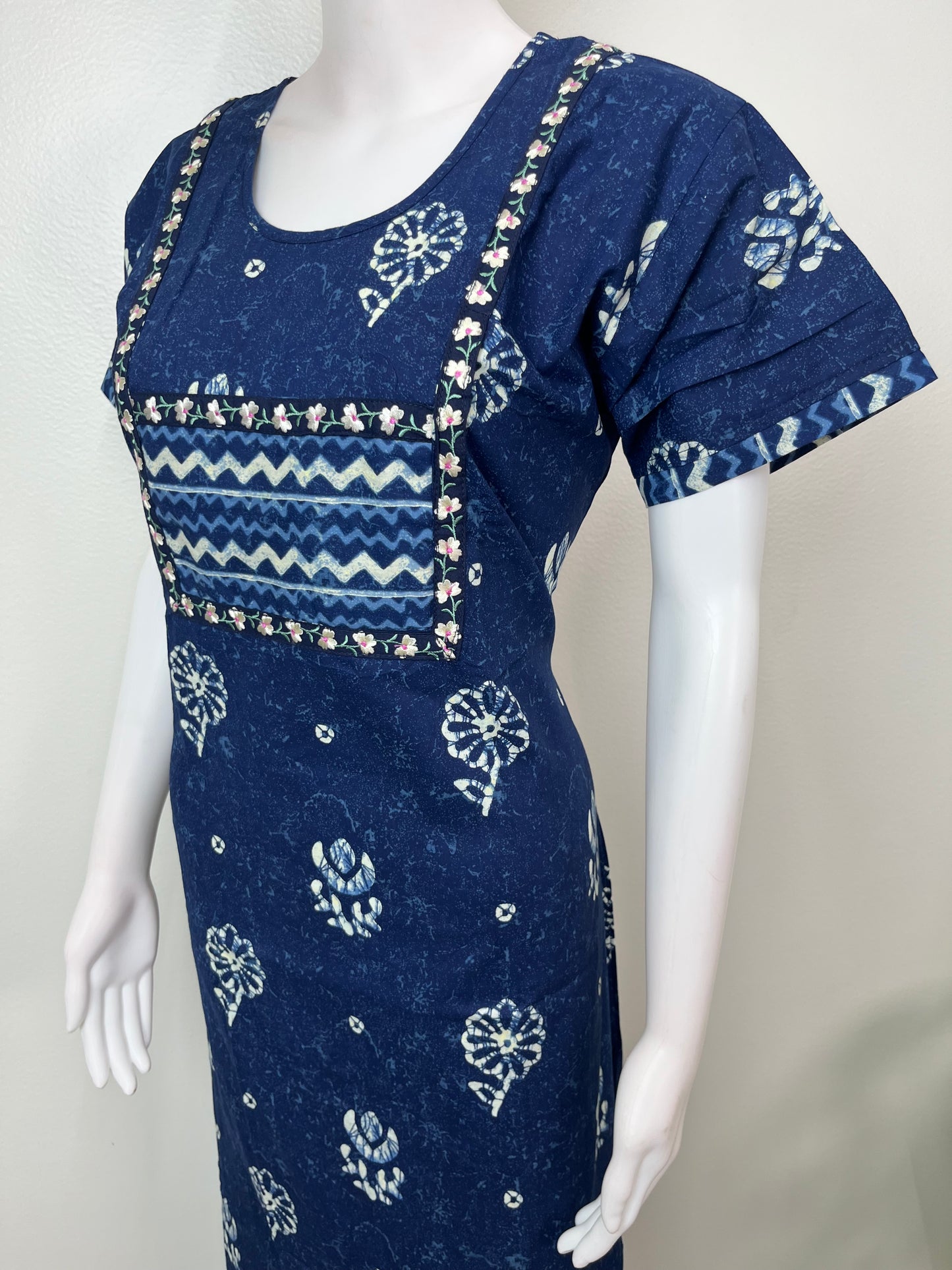 Royal Blue Pure Cotton Women’s Nightgown