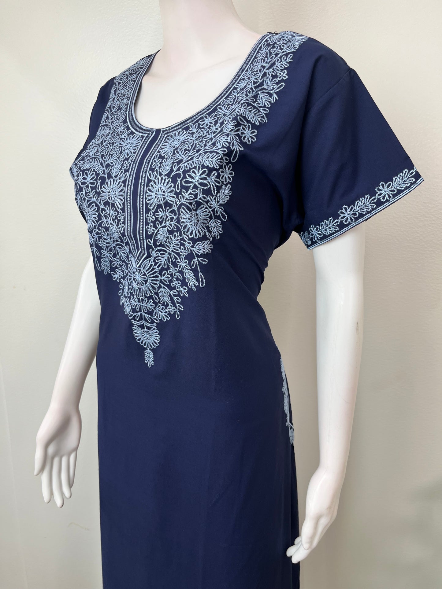 Navy Blue Delicate Embroidery Bizzylizzy Nighty