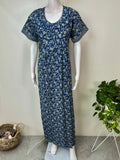 Royal Blue Pure Cotton Women's Nighty
