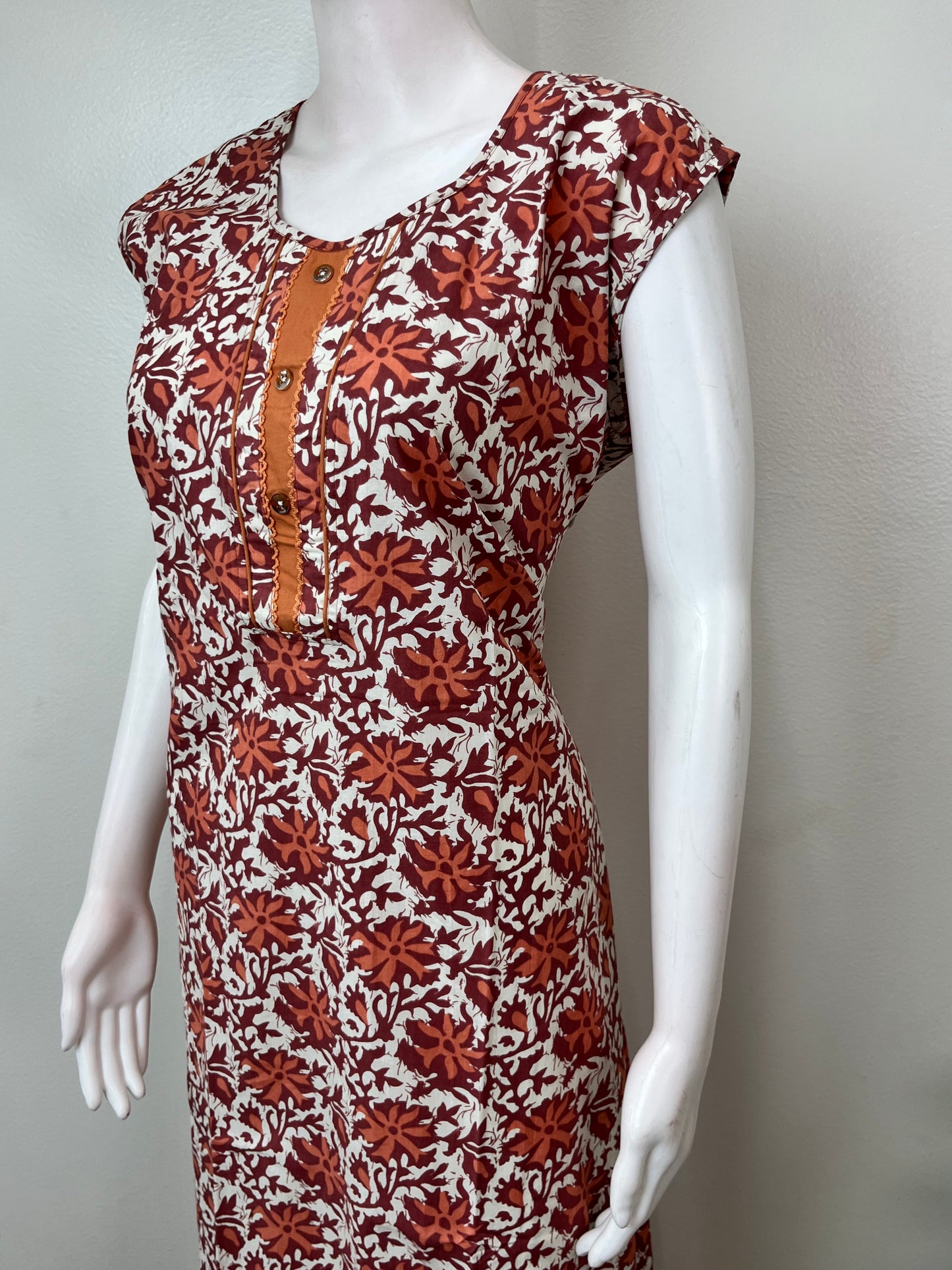 Orange Soft & Stylish Pure Cotton Nighty