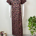 Black 100% Cotton Nightgown with Contrast Print