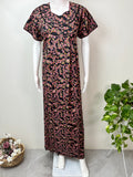 Black 100% Cotton Nightgown with Contrast Print