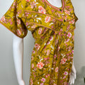 Mustard Floral Printed Pure Cotton Nightgown