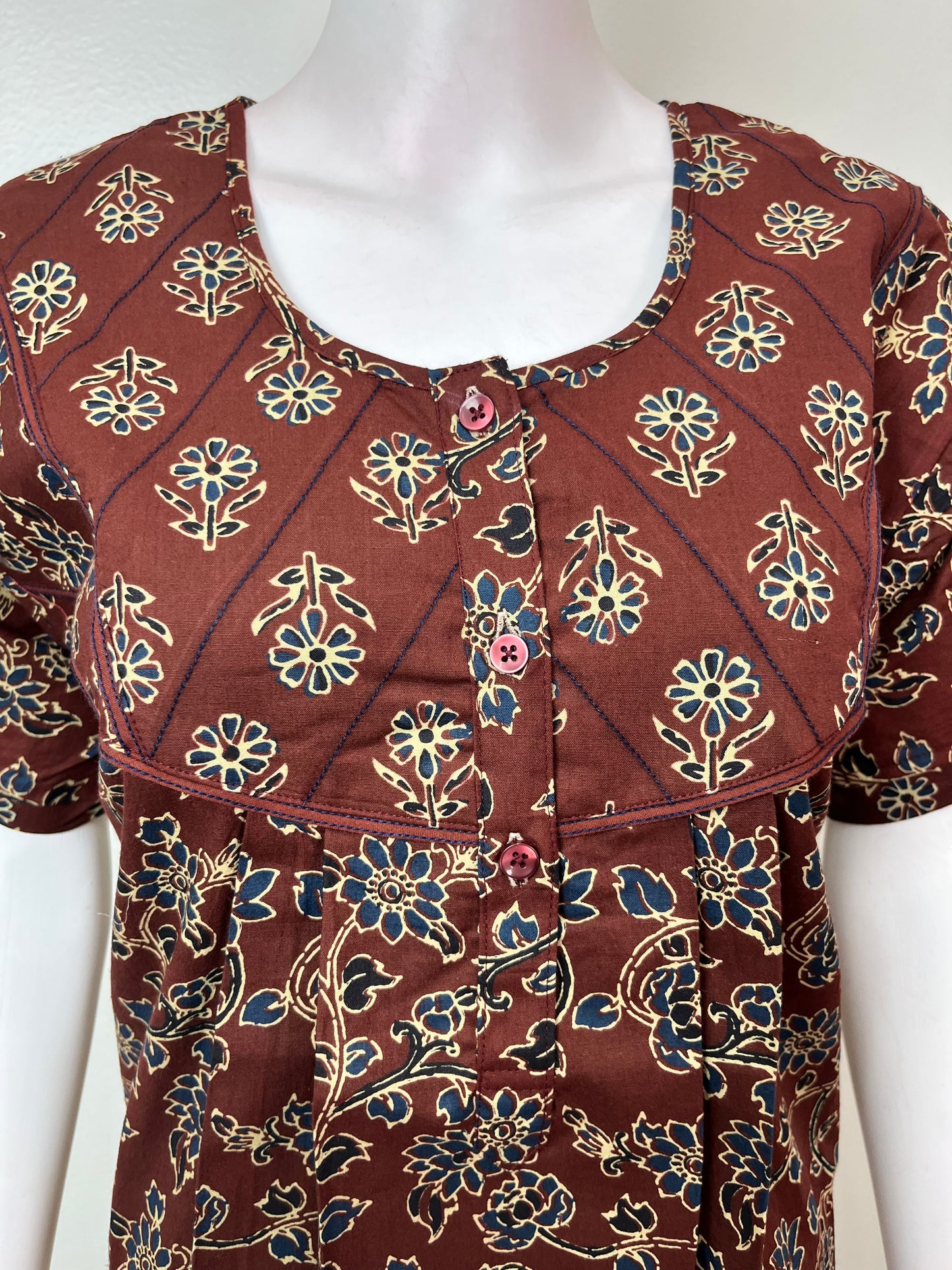 Brown 100% Cotton Nightgown for Women